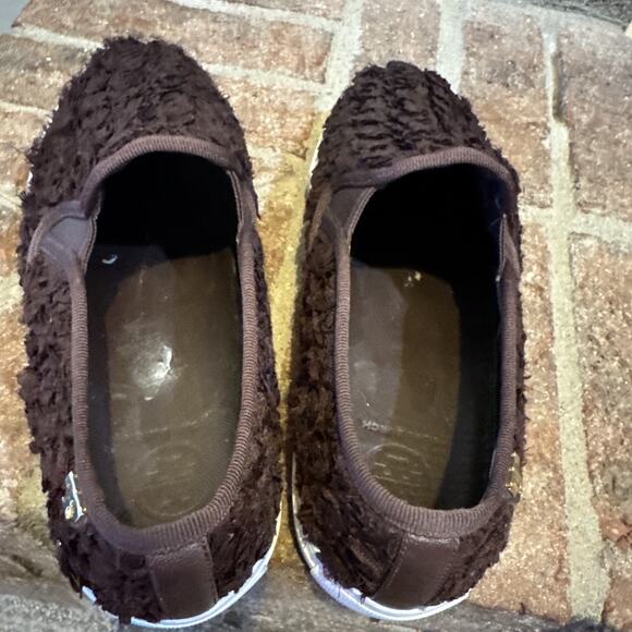 Tory Burch Flower Rosette Slip On Sneaker - Dark Red Brown - Size 8M - Picture 10 of 16